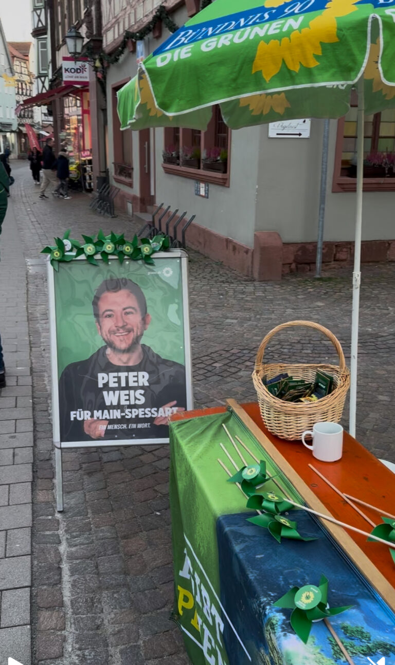 Eiskalter Infostand in Lohr